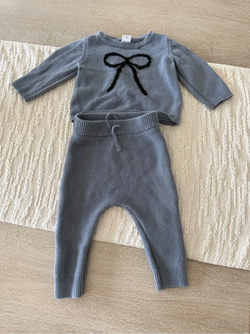Carter's Light Gray Knit Baby Sweater Set